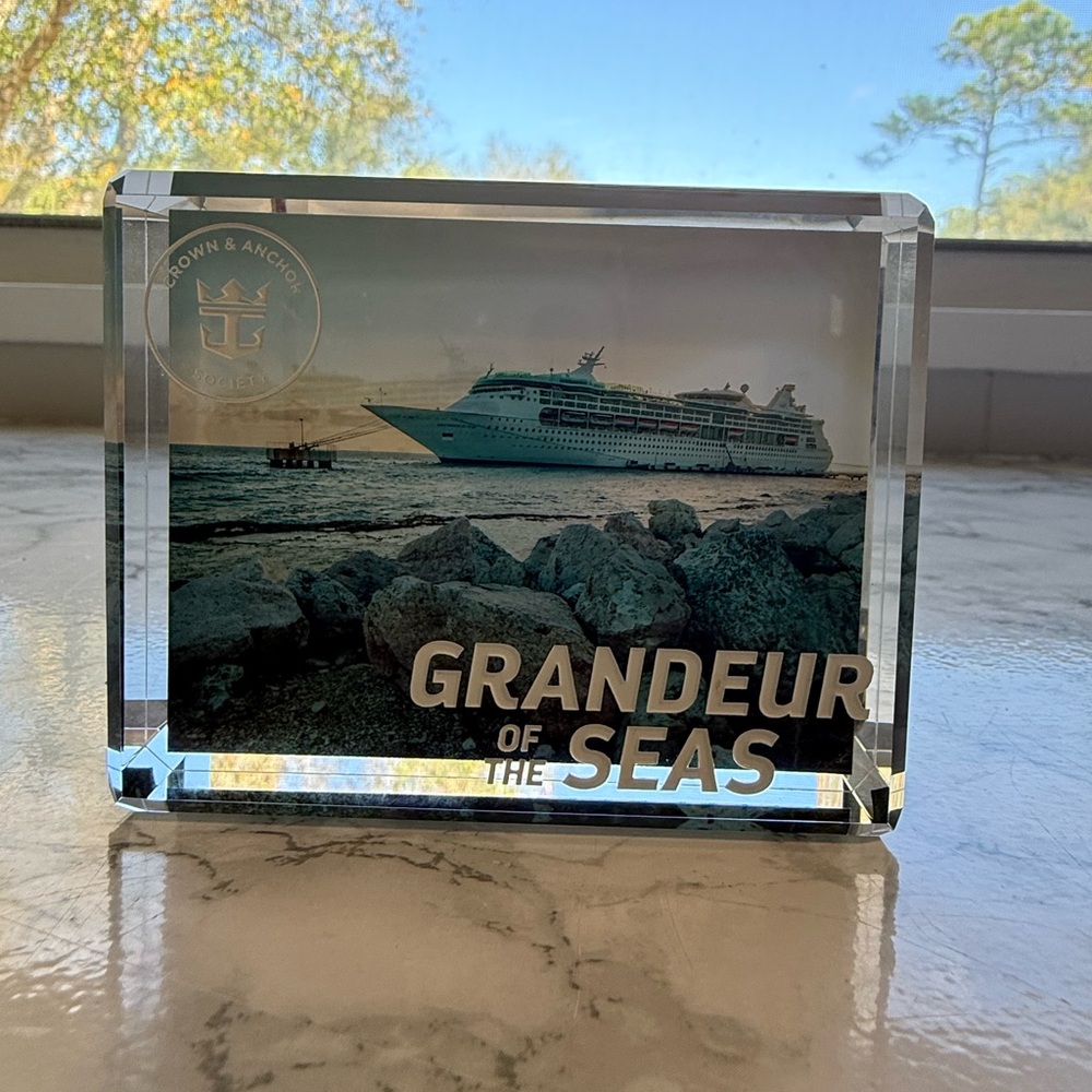 Grandeur of the Seas Crystal Block by Royal Carribean Crown & Anchor